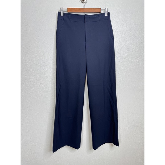 Vince Pants - Vince Navy Blue Wool Blend Wide Leg Trousers Dress Pants V0686-20 Size 4